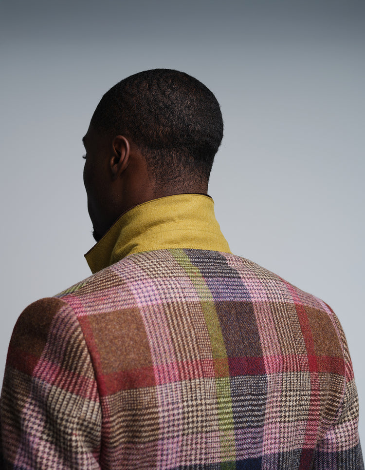 Autumn Check Wool Covert Coat