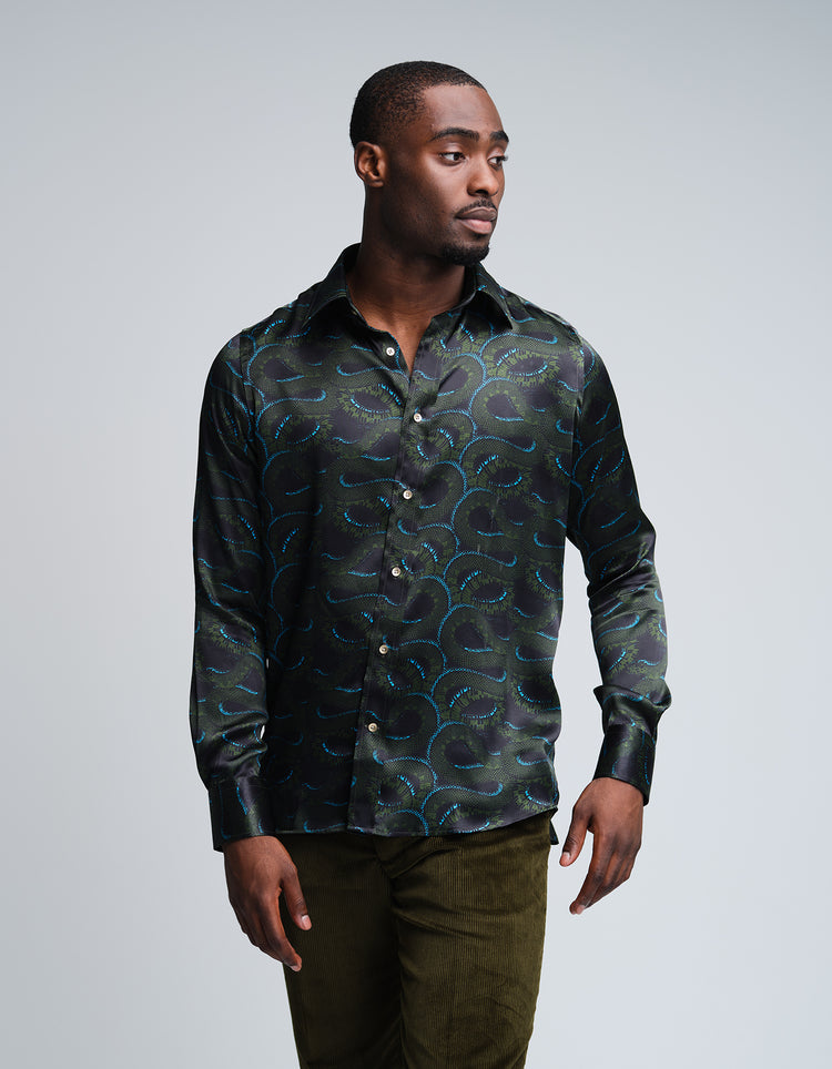 Midnight Snakes Silk Shirt