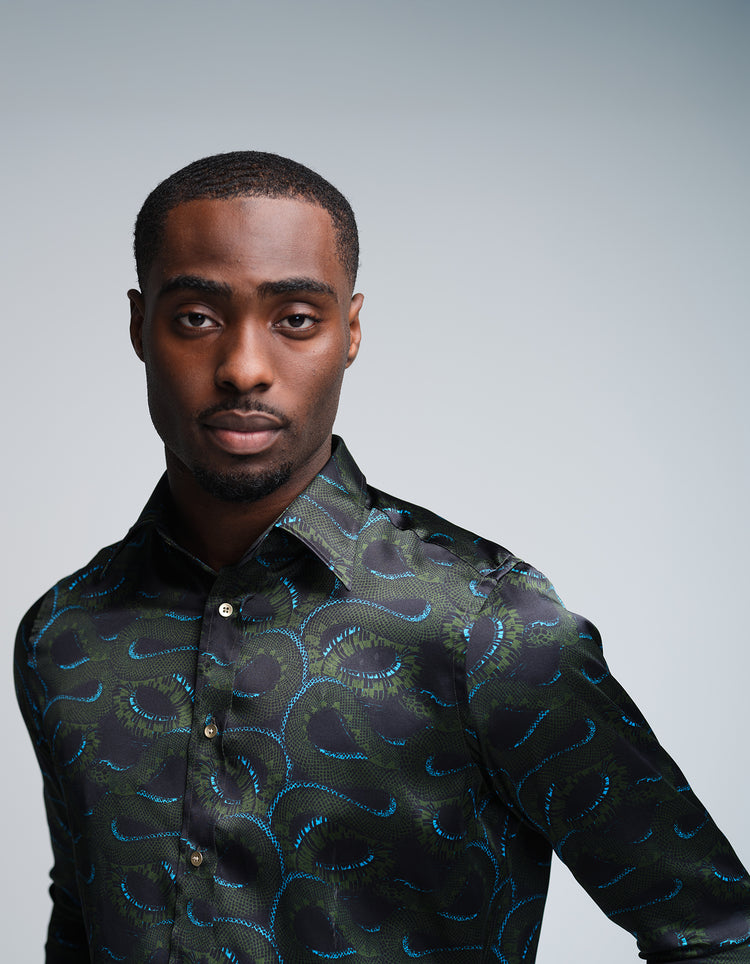 Midnight Snakes Silk Shirt