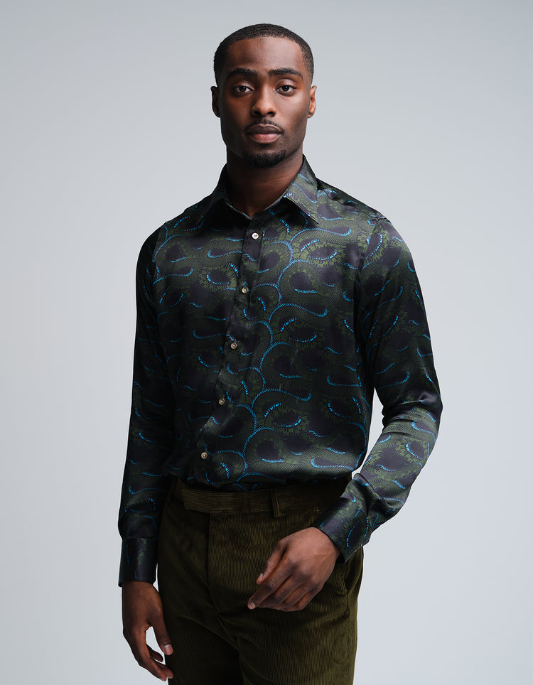 Midnight Snakes Silk Shirt