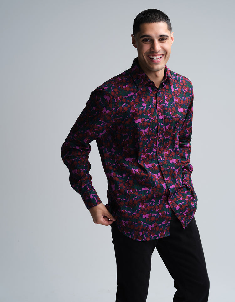 Pink Cherries Jacquard Shirt