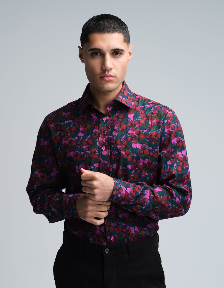 Pink Cherries Jacquard Shirt