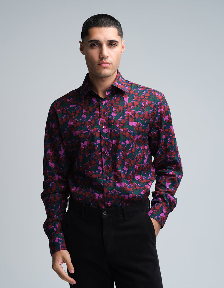 Camisa de cerezas rosas