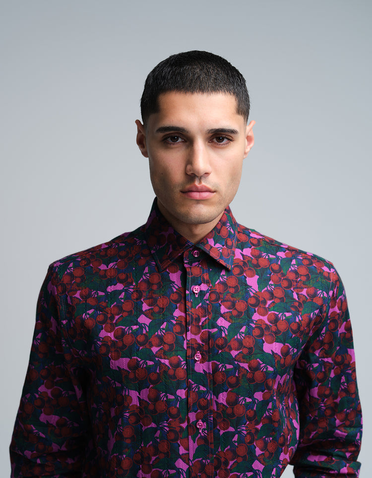 Camisa de cerezas rosas