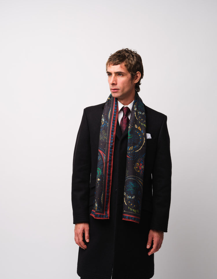 Black Wool Covert Coat