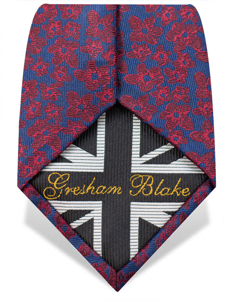 Little Flowers Burgundy & Navy Tie