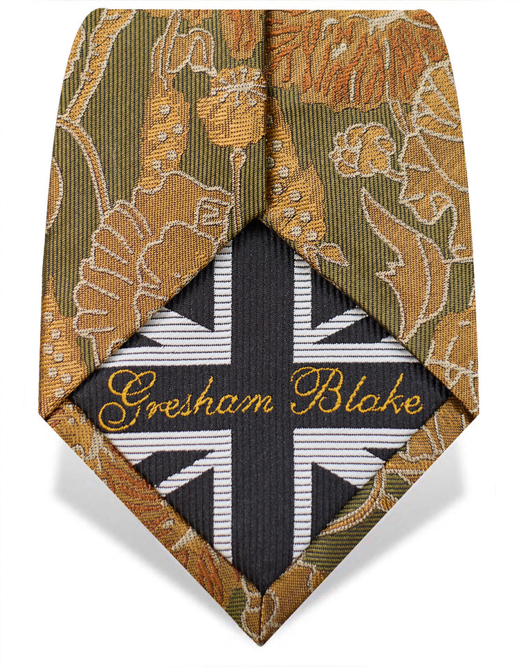Orange Poppy & Barley Tie