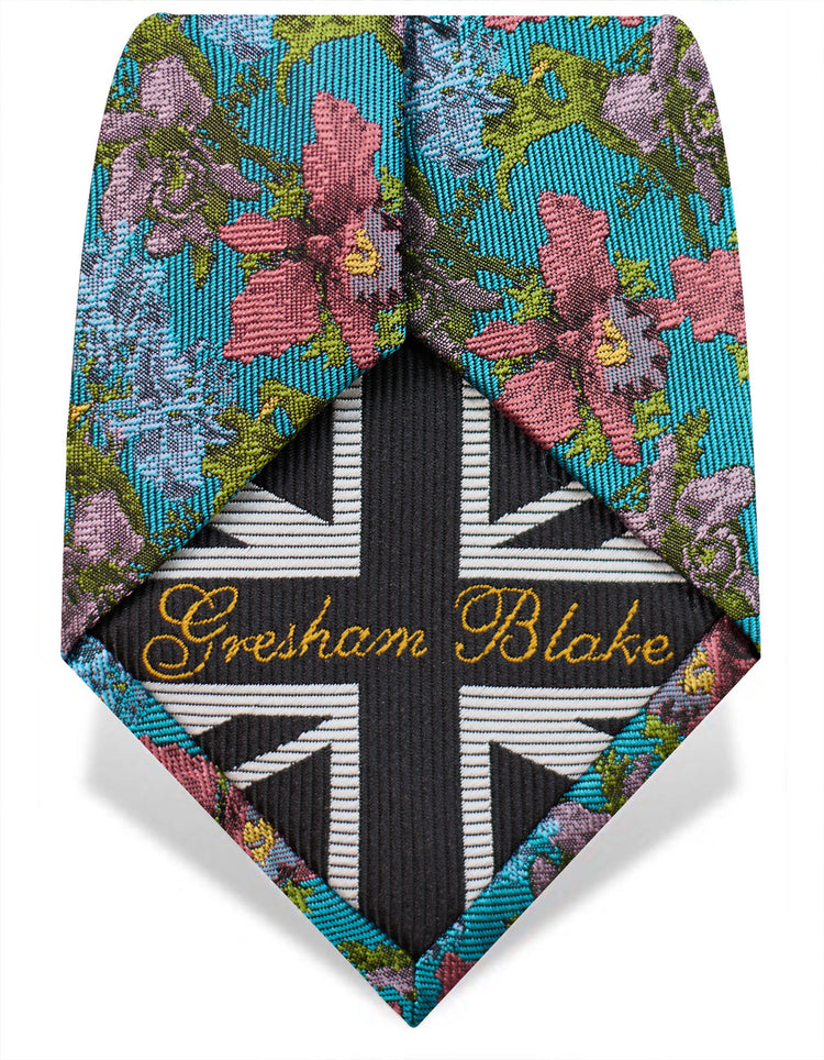 Teal Orchids Tie
