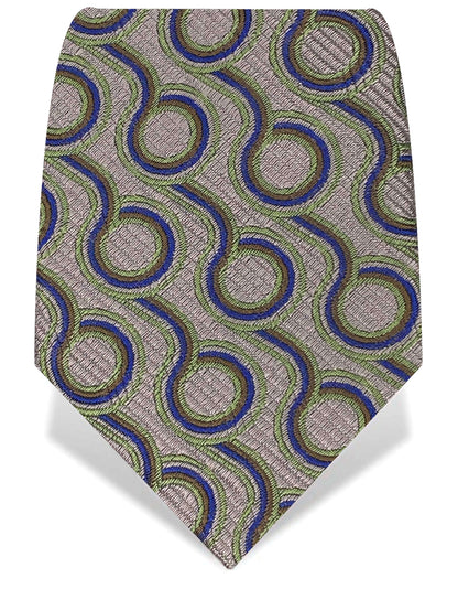 circle pattern silk tie