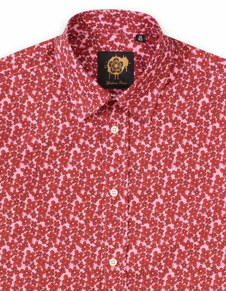 Pink & Red Small Flower Shirt