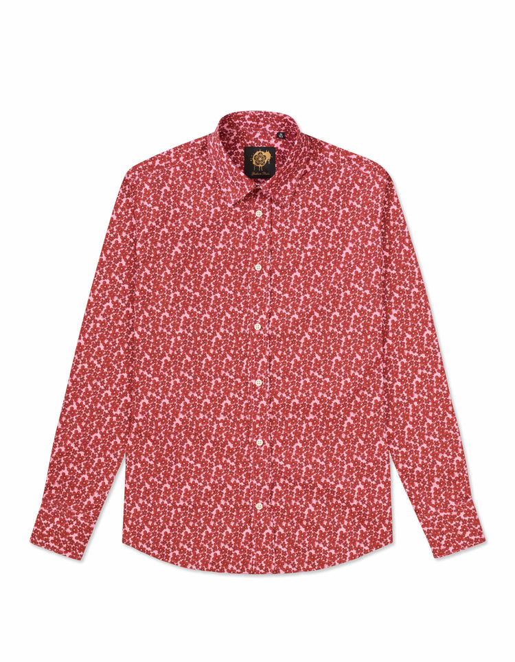 Pink & Red Small Flower Shirt