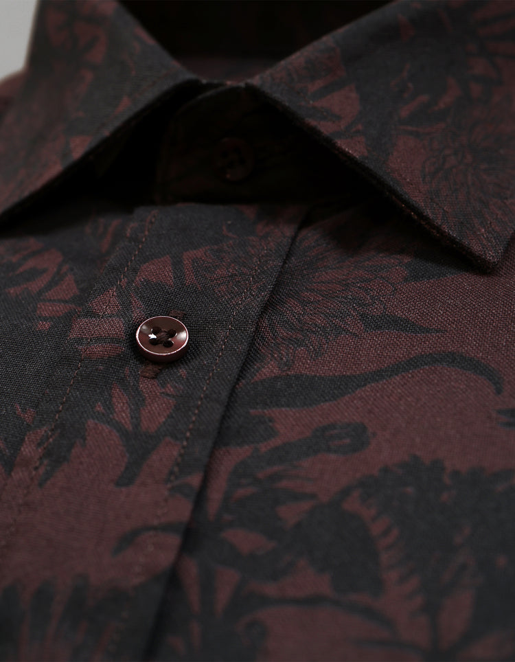 Burgundy Floral Shirt