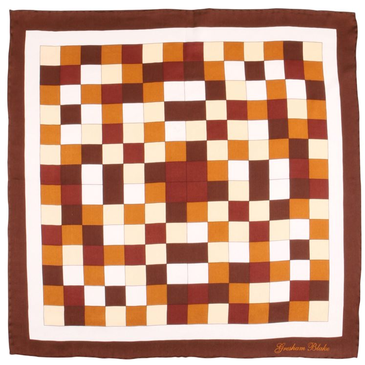 brown silk pocket square