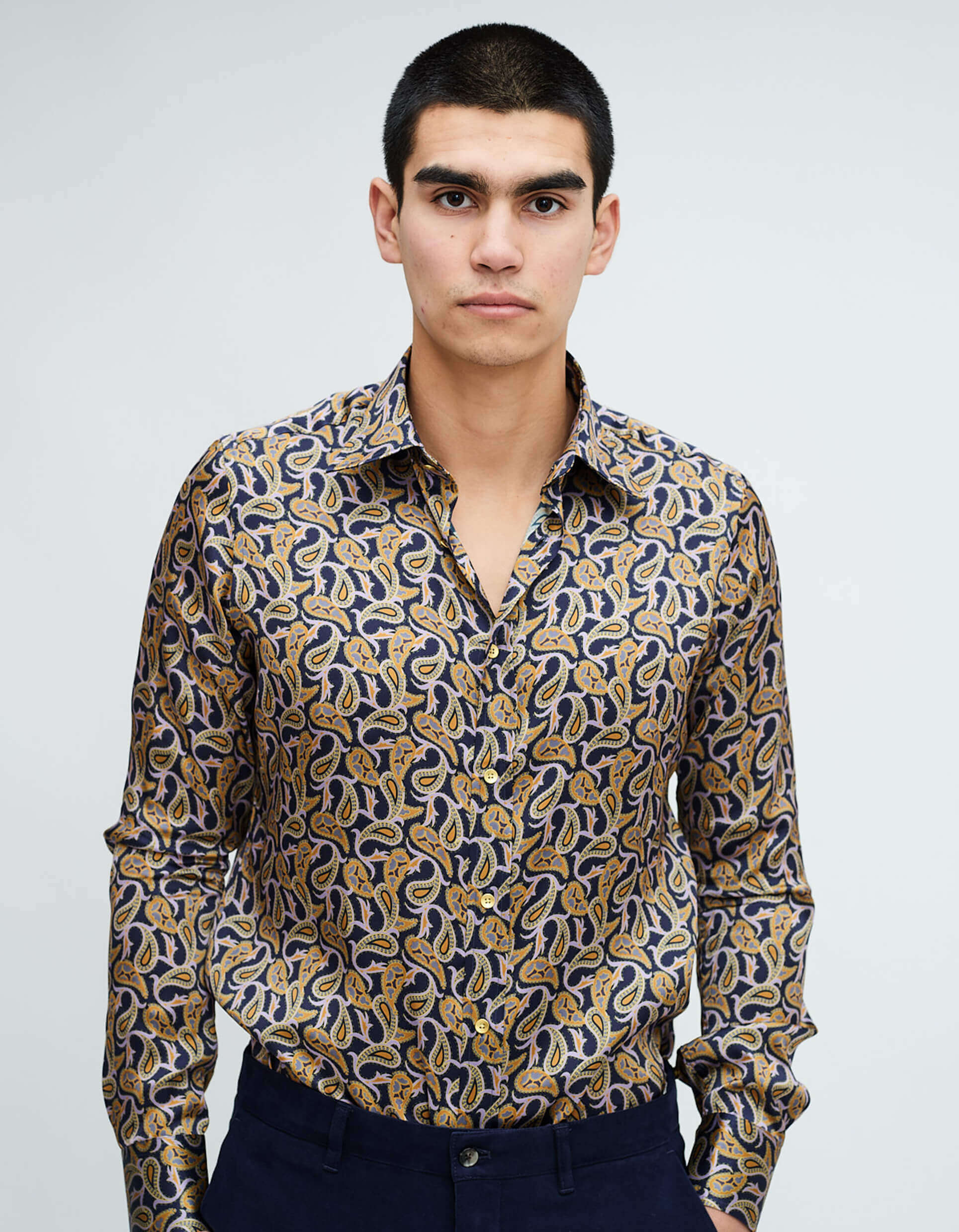 Shop Paisley Silk Shirt GOLD COLLECTION | Gresham Blake – Gresham Blake ...