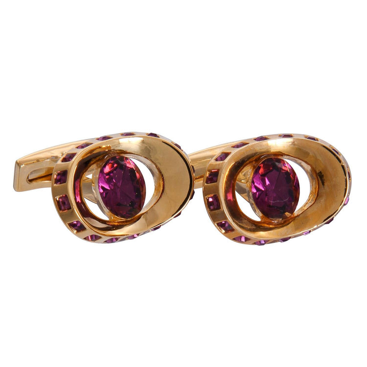 Purple Gem Gold Eye Cufflinks