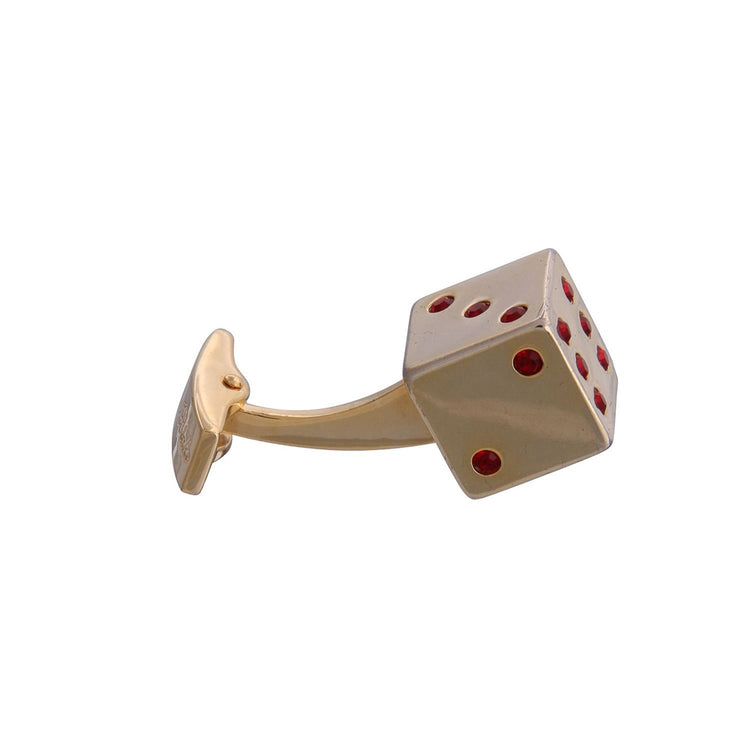 Gold Dice Cufflinks, Red