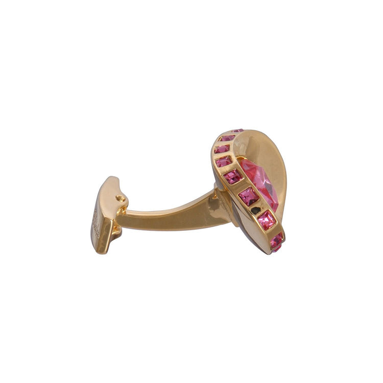 Pink Gem Gold Eye Cufflinks