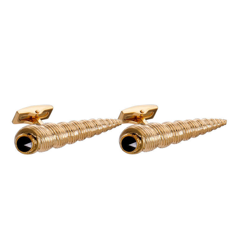 Gold Shell Gem Cufflinks