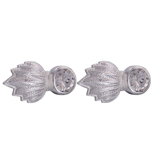 Silver & Clear Feather Gem Cufflinks