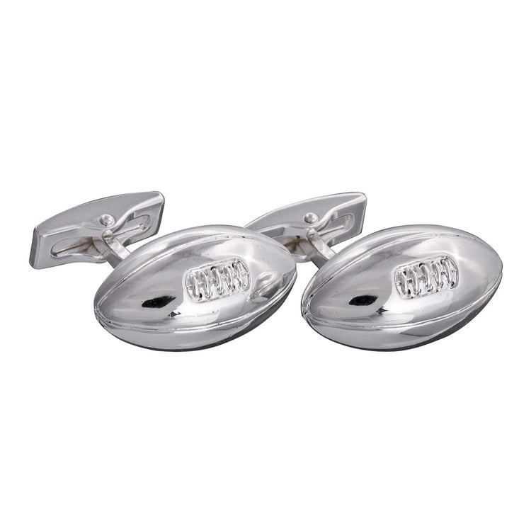 Silver Rugby Ball Cufflinks