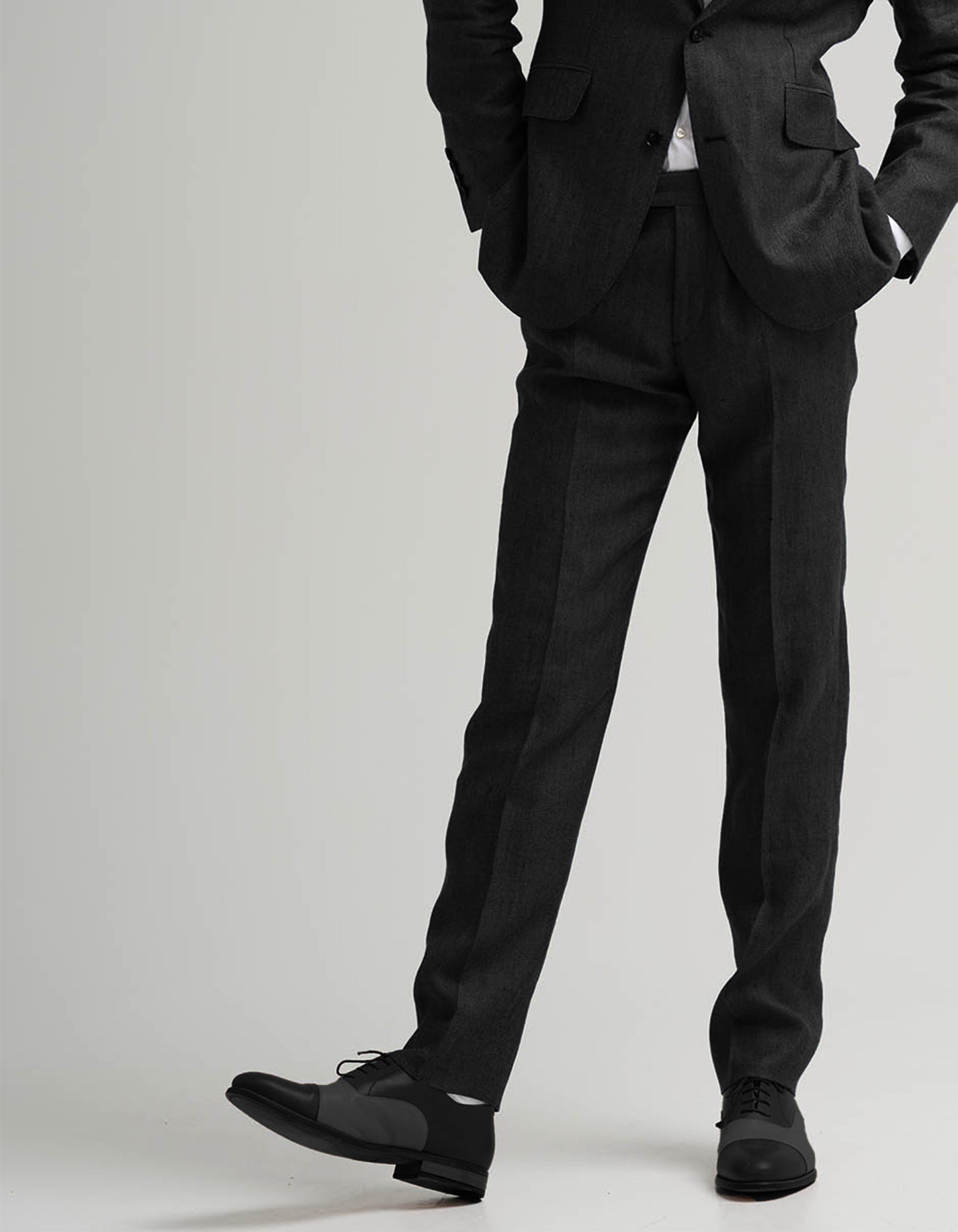 Black Linen 2 Piece Suit