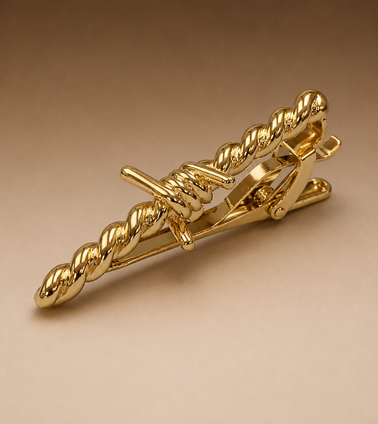 Gold Barbed Wire Tie Clip
