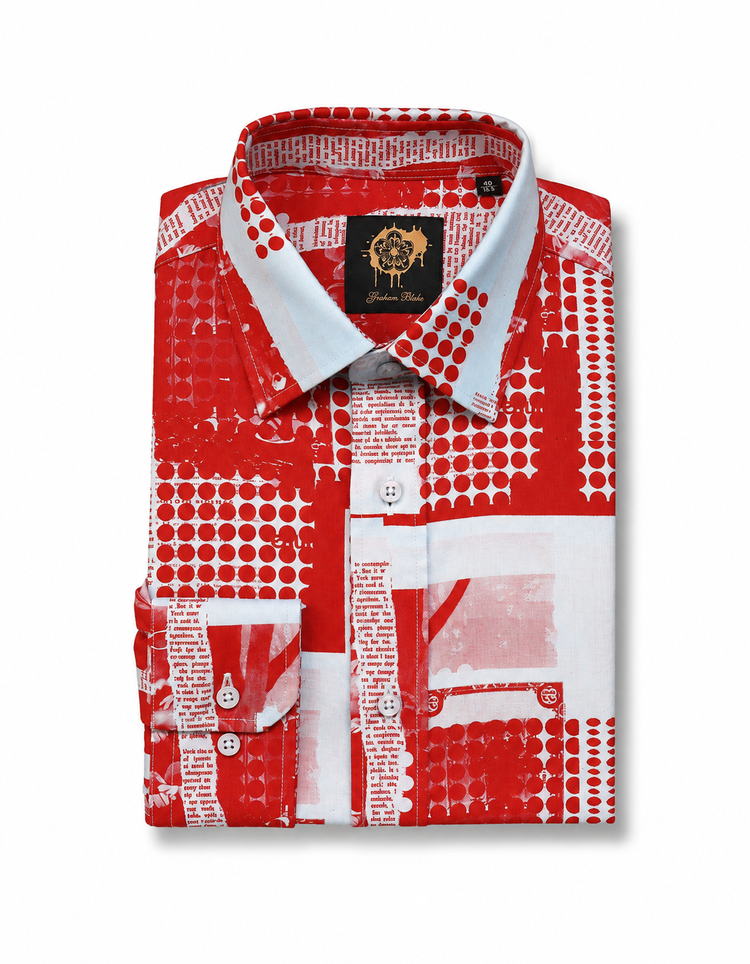 Red & Blue Collage Shirt