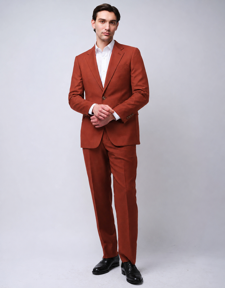 Burnt Orange Twill Suit