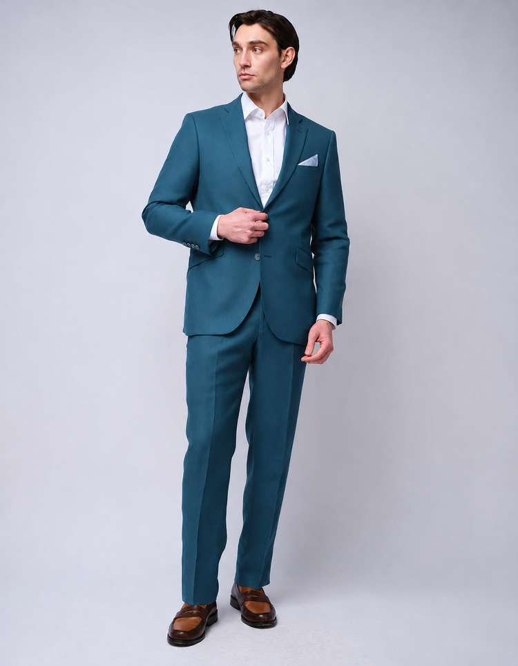 Deep Teal Twill Suit