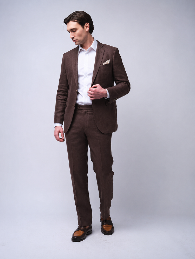 Brown Linen Suit