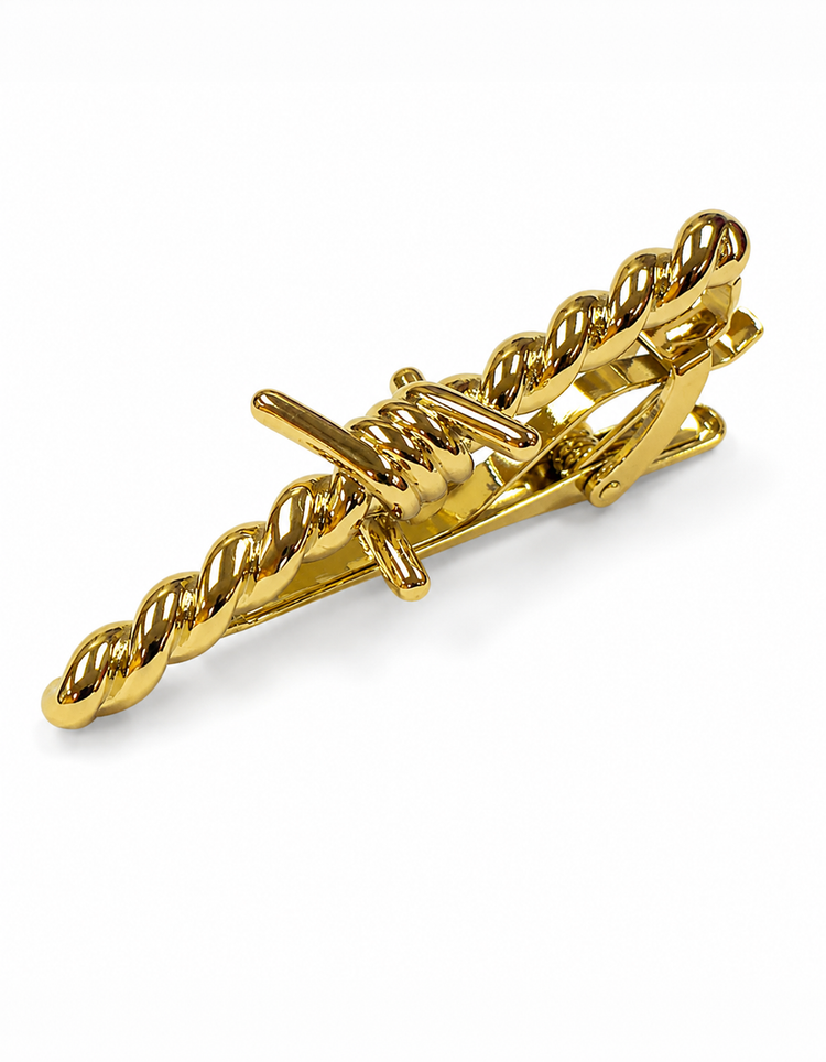 Gold Barbed Wire Tie Clip