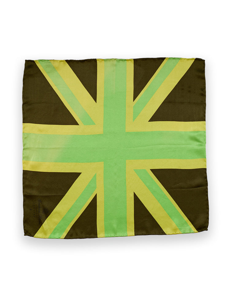 Green Union Flag Pocket Square