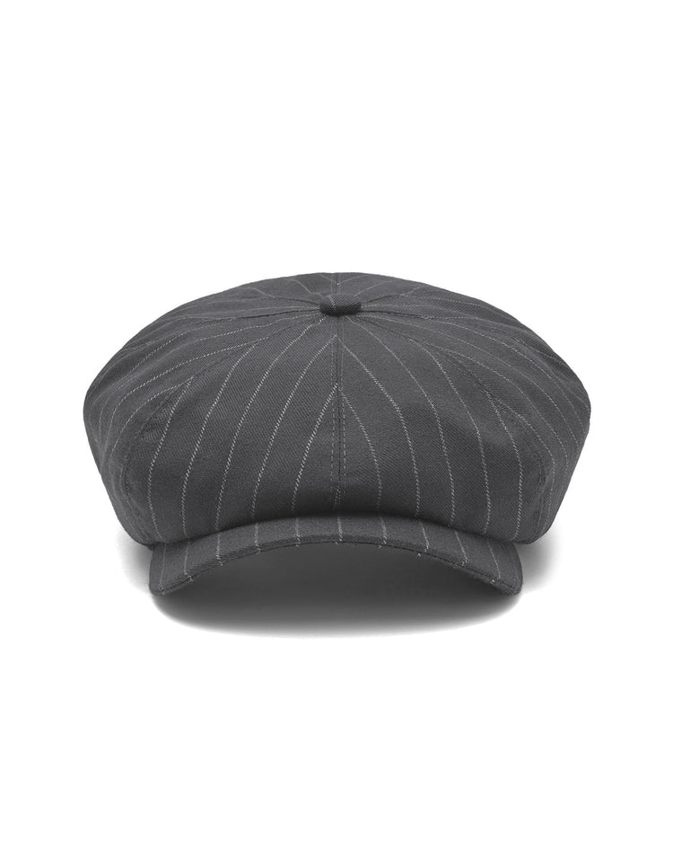 Peaky Blinders Charcoal Pinstripe Wool Newsboy Cap