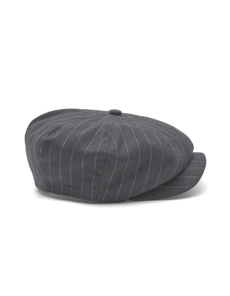 Peaky Blinders Charcoal Pinstripe Wool Newsboy Cap