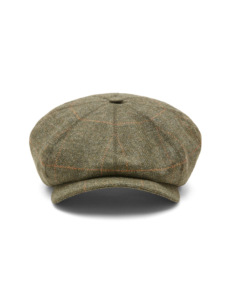 Peaky Blinders Green Check Wool Newsboy Cap