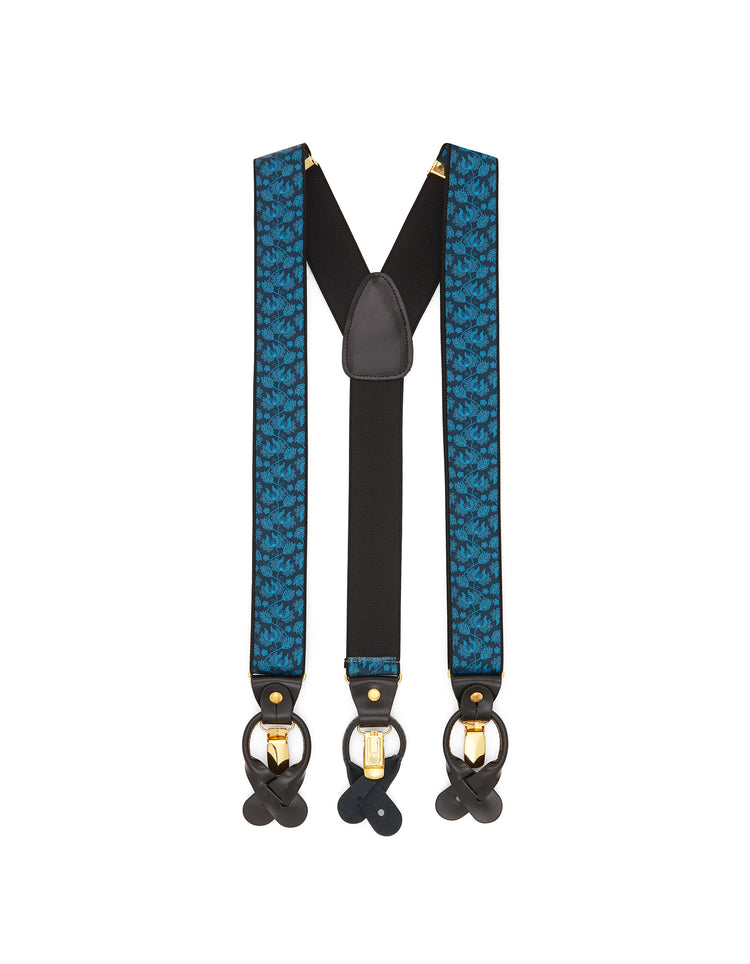 Peaky Blinders Braces - Blue & Gold