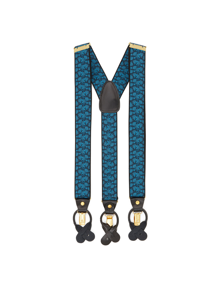 Peaky Blinders Braces - Blue & Gold