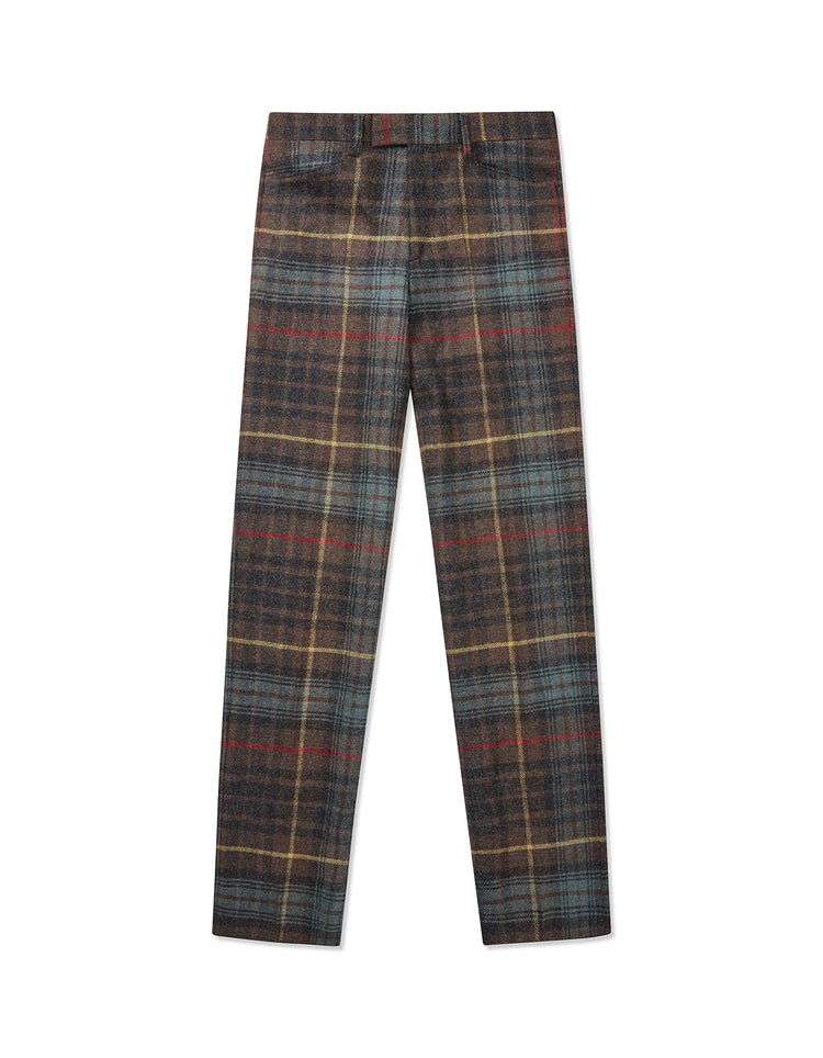 Hunting Brown Check Wool Trousers GOLD COLLECTION