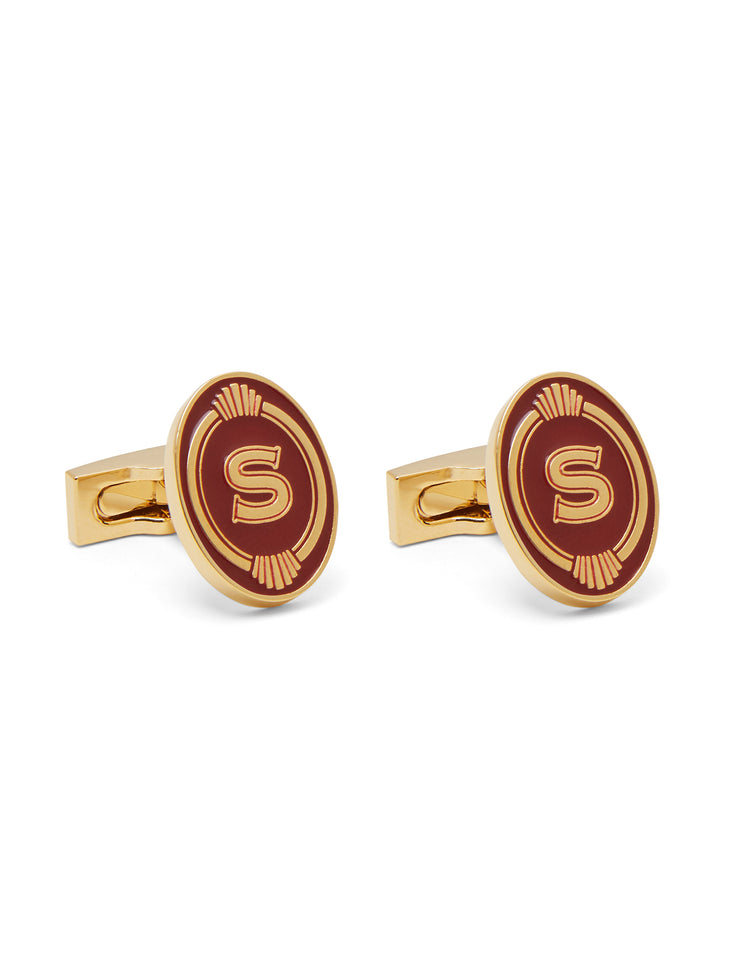 Peaky Blinders Cufflinks - Gold / Red