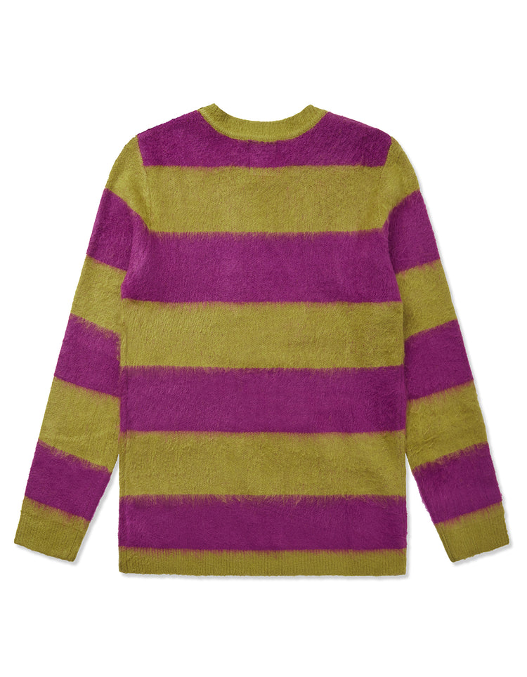 Green & Purple Stripe Mohair Jumper GOLD