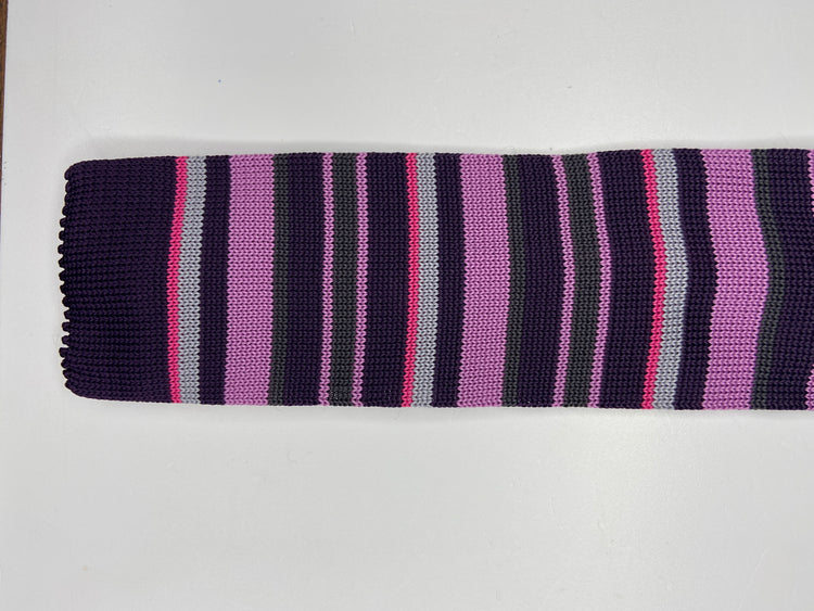 Purple Stripe Knit Tie