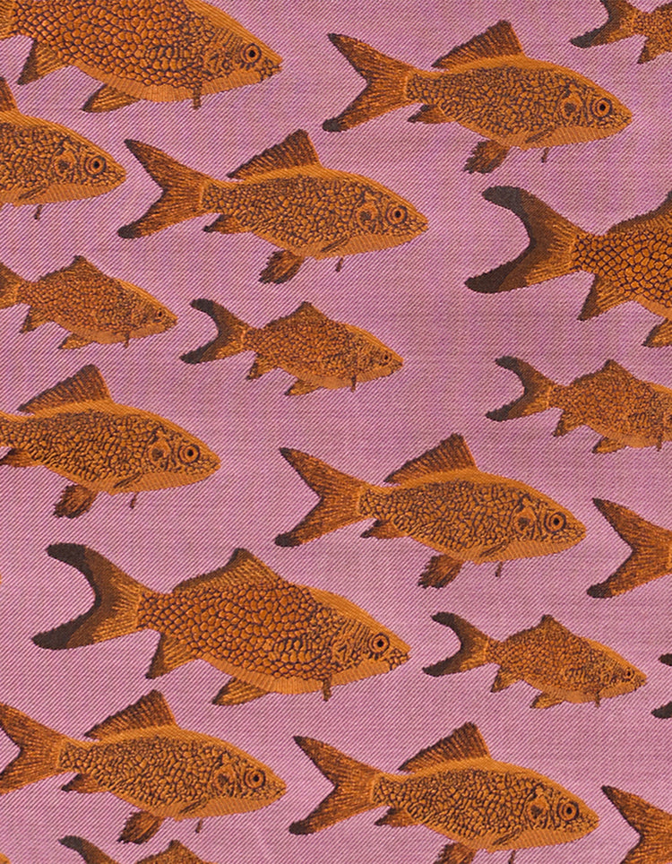 Light Pink Goldfish Silk Pocket Square