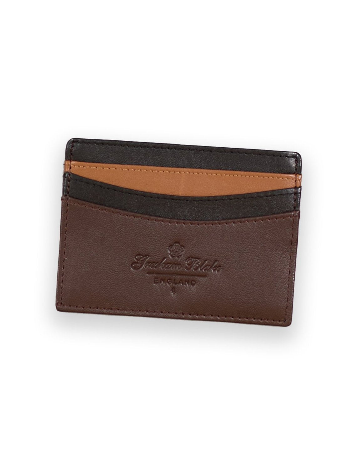 Brown leather card case hotsell