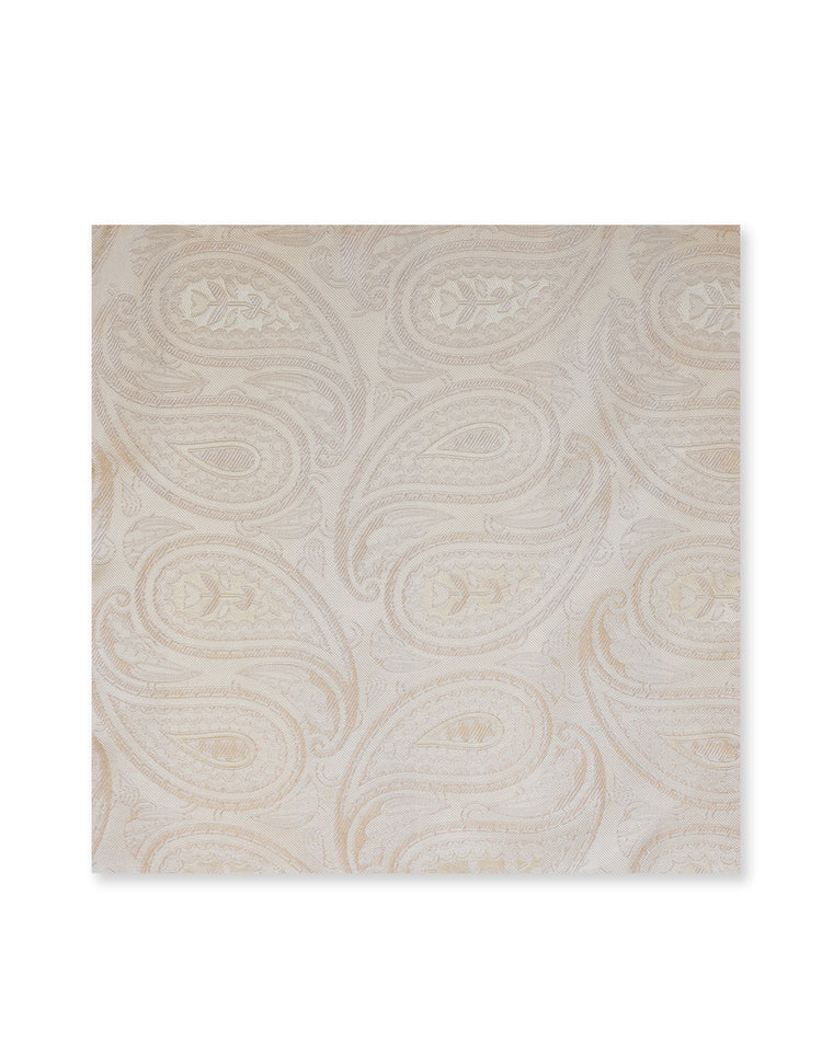 Ivory Paisley Pocket Square