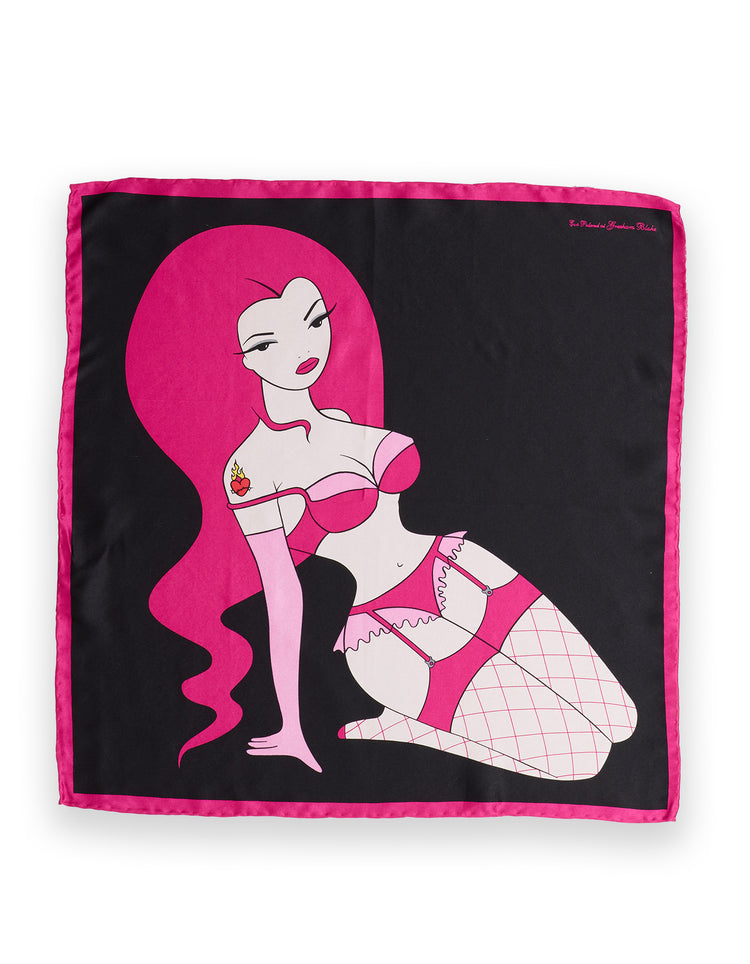 Black and Pink Pop Art Pocket Square