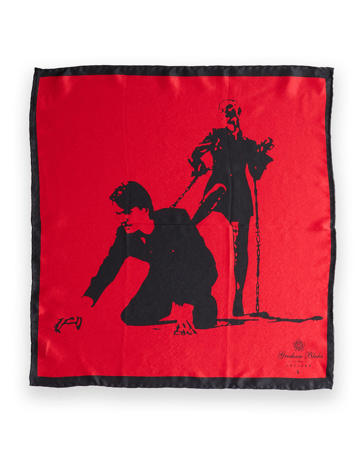 Red Love Honor and Obey Pocket Square