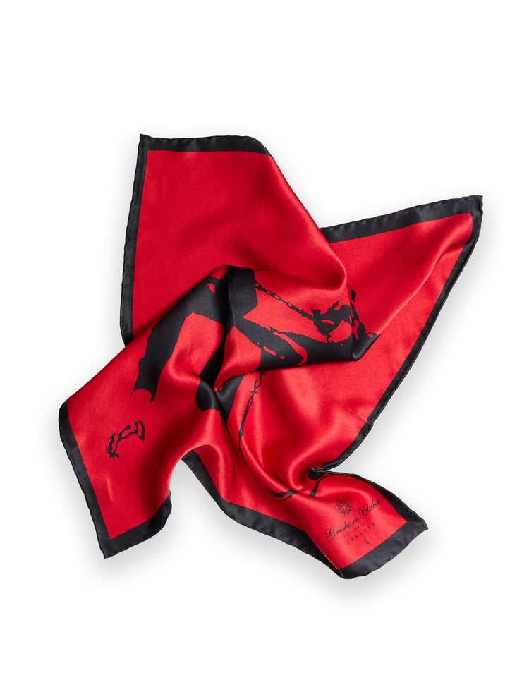 Red Love Honor and Obey Pocket Square