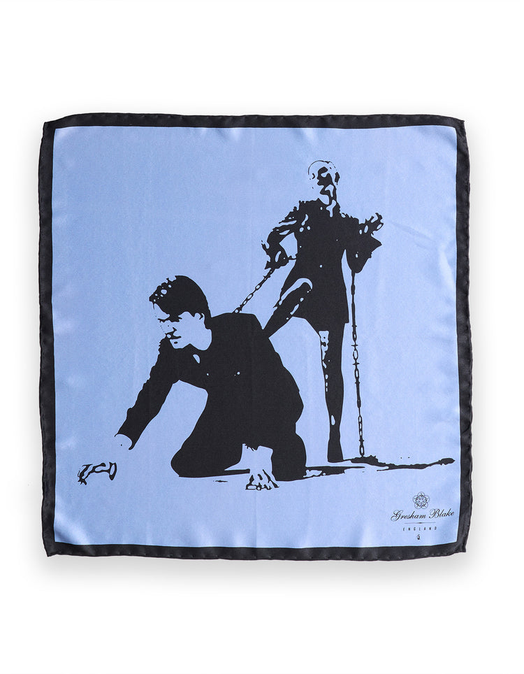 Blue Love Honor and Obey Pocket Square