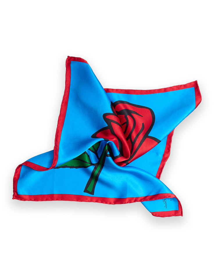 Blue Rose Pocket Square