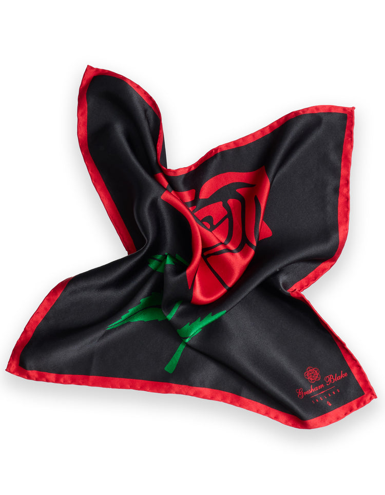 Black Rose Pocket Square